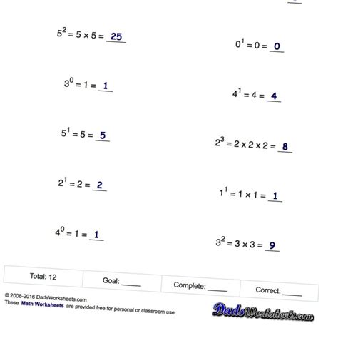5th Grade Math Exponents Worksheets Kidsworksheetfun