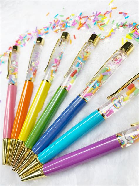 Glitter Pens Floating Glitter Pens Stationary Rainbow Brite Etsy