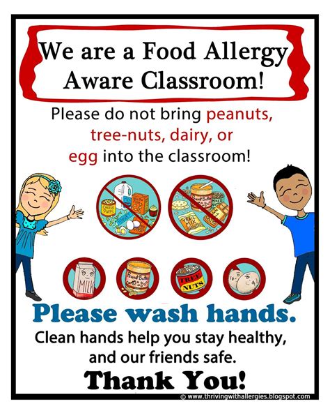 Thriving With Allergies Food Allergy Alert Daycareschool Handouts And