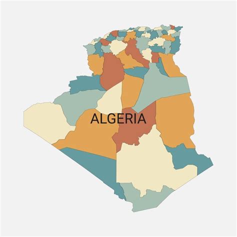 Mapa Vectorial De Argelia Con Divisiones Administrativas Vector Premium