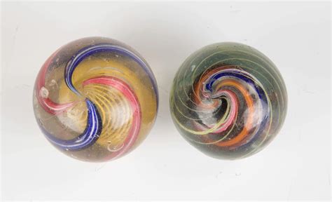 Two Large Vintage Swirl Marbles Cottone Auctions
