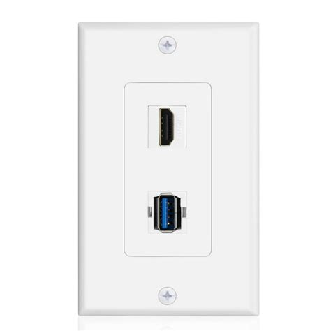 Usb Hdmi Outlet Wall Plate Usb 30 Charger And Hdmi Port Receptacle For