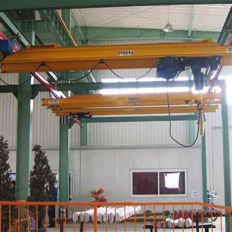 Metal channel thats shapped like an l wire and wire hanging eyelets: KBK Ceiling Hung Bridge Crane System China Manufacturer