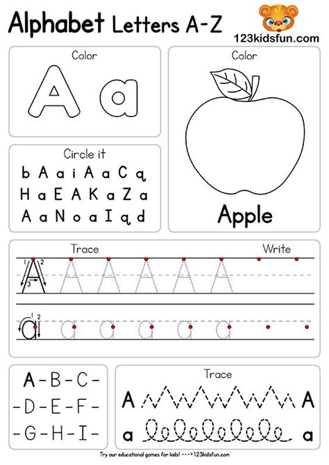 The Alphabet Worksheet For Children To Learn How To Write And Draw An Apple
