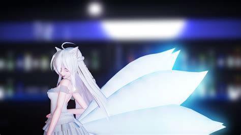 Nine Tailed White Fox Anime Girl