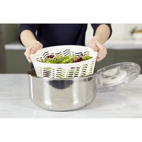 Zyliss Easy Spin Salad Spinner Stainless Steel Wayfair Canada