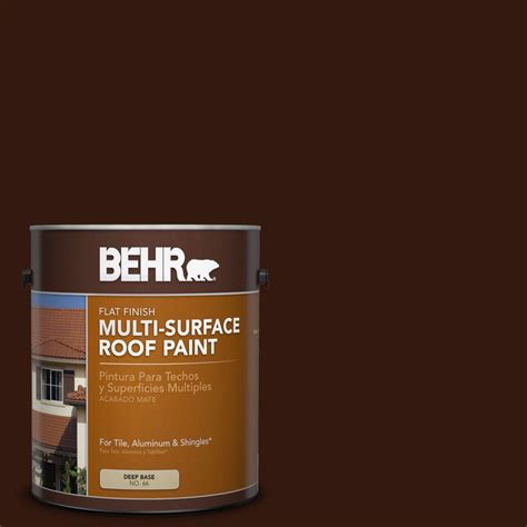 Behr 1 Gal Rp 20 Bark Brown Flat Multi Surface Roof Paint 06601 The