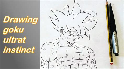 رسم غوكو الغريزة الفائقة من انمي دراغون بول سوبر Drawing Goku Ultra