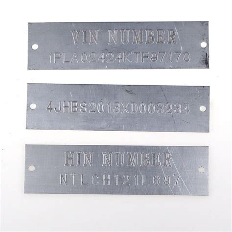 Serial Data Vin Id Plate Stamped Model Number Tag Hin Hull Vehicle