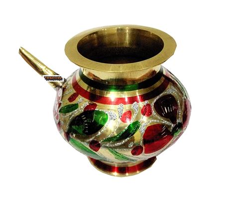 Yashvin® Decorative Brass Karwa Chauth Lota Karwa Lota Karva Lota