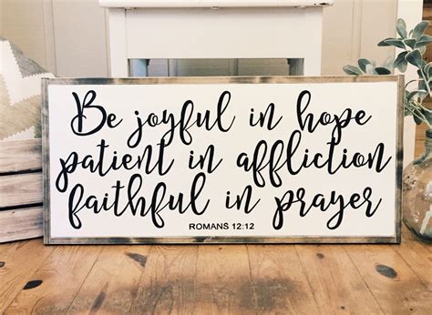 Cover your walls with artwork and trending designs from independent artists worldwide. Be joyful in hope wood sign/Home decor/Scripture sign ...