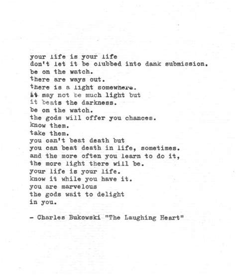 Hand Typed Charles Bukowski Poem The Laughing Heart Vintage