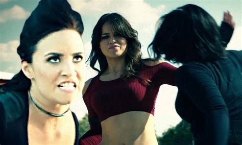 demi lovato slugs it out with michelle rodriguez in confident music video daily mail online