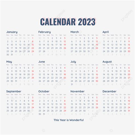 Gambar Kalender Biru Sederhana 2023 Desain Kalender Minimalis Kalender