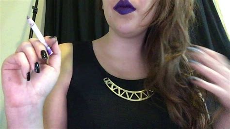 goddess d smokes in bright purple lipstick youtube