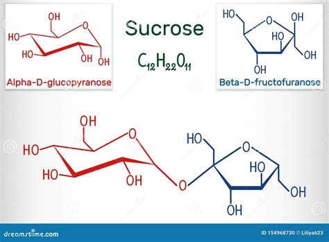 Sucrose Molecule With Chemical Formula Stock Image A40