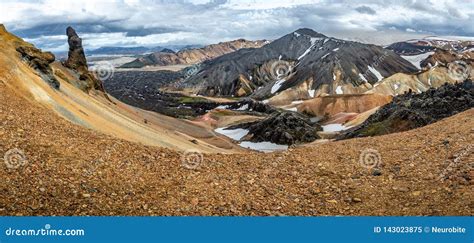 Beautiful Colorful Volcanic Mountains Landmannalaugar As Pure Wi Stock