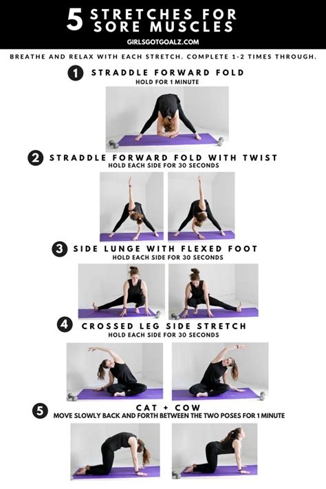 5 Stretches For Sore Muscles Sore Muscles Muscle Girls Muscle
