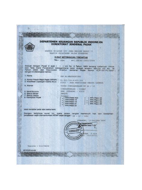 Surat Keterangan Terdaftar Pdf