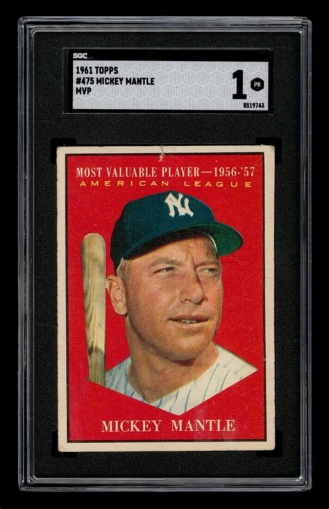 Topps Set Break Mickey Mantle Mvp Sgc Pr Ebay