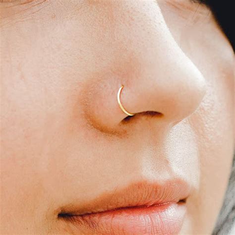 Amazon Com 22g 6mm 7mm 14k Gold Filled Adjustable Hoop Nose Ring