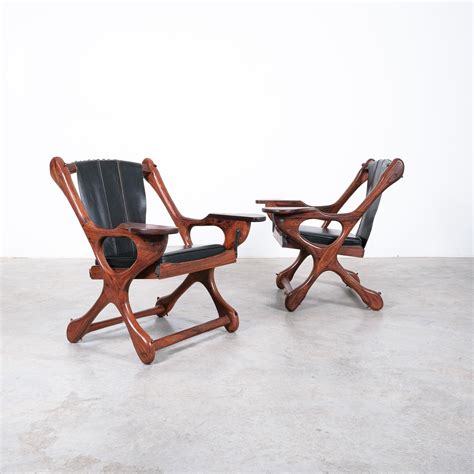 Don Shoemaker For Senal Sa Cocobolo Rosewood Swinger Chairs Mid