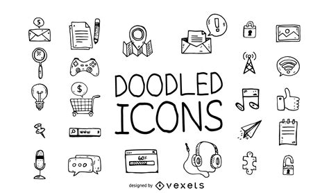 Doodle Icons Set Vector Download