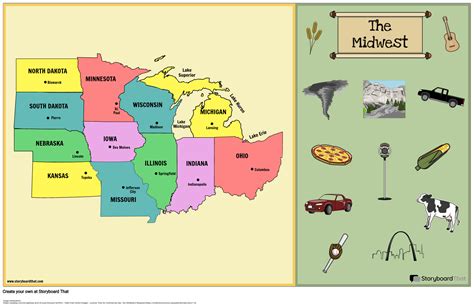 Midwest Region Geography Map Activity