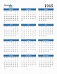 1965 Calendar (PDF, Word, Excel)