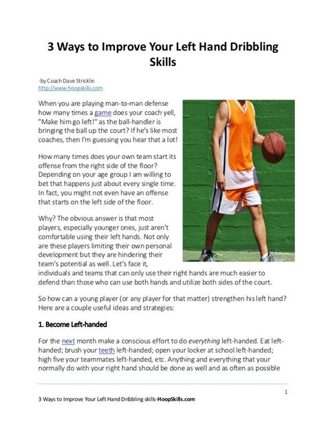 3 Ways To Improve Your Left Hand Basketball Dribbling Skills