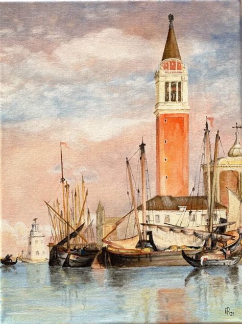 Isola Di San Giorgio Venezia Painting By Enrico Romagnolo Artmajeur