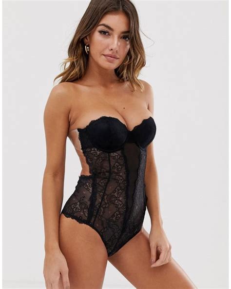 Fashion Forms Lace Backless Strapless Body In Black Lyst