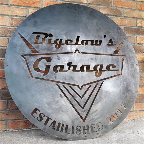 Vintage 1950s Garage Sign Personalized Metal Wall Art Dad Man Cave Classic Car Decor In