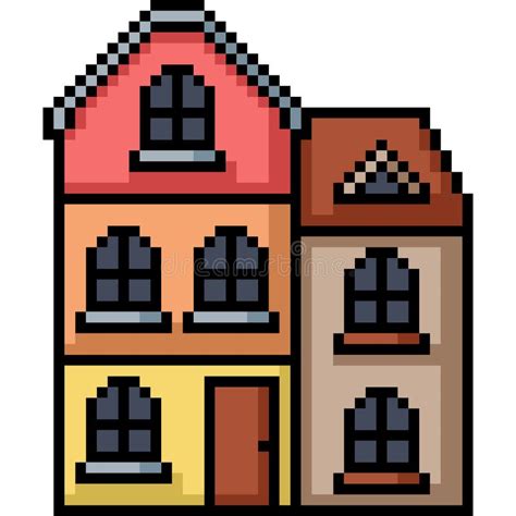 Vector Pixel Art Building Stock Vector Illustration Of Town 125228731