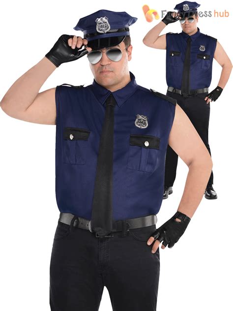 Adult Mens Police Officer Costume Policeman New York Cop