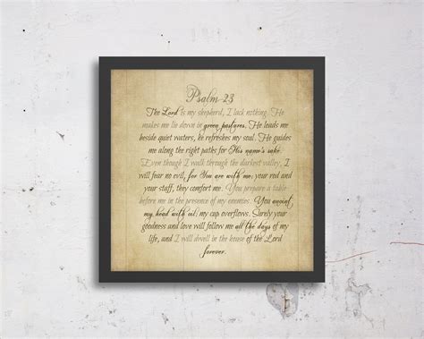 Psalm 23 Framed Scripture T Scripture T Word Art Canvas