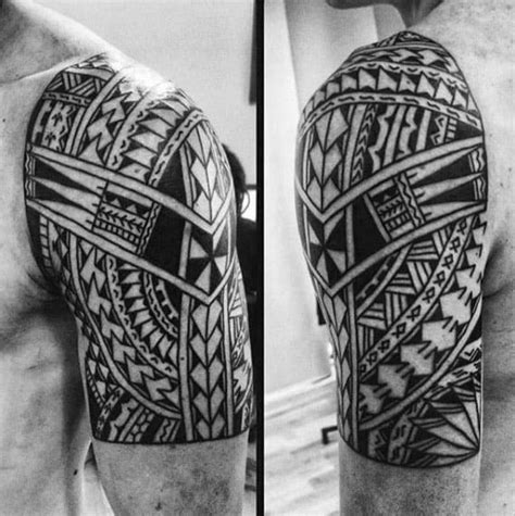 50 Polynesian Half Sleeve Tattoo Designs For Men Tribal