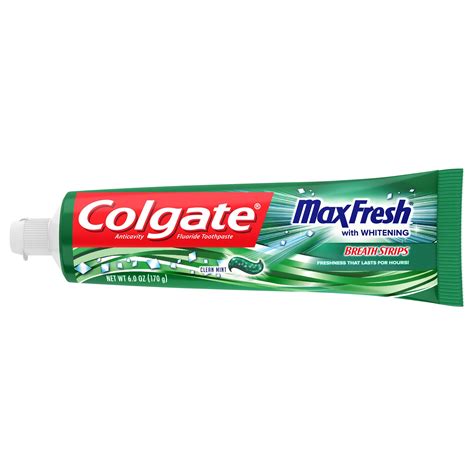 Colgate Max Fresh Whitening Toothpaste With Breath Strips Clean Mint