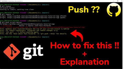 How To Fix Github Push Rejected Errors Explanation Youtube