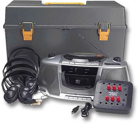 Amplivox Sl1070 Personal Six Station Listening Center Gray Cd Player Am Fm Tuner Cassette