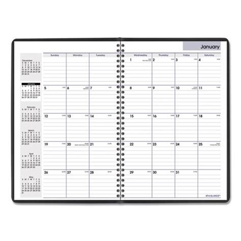 Dayminder Monthly Planner Ruled Blocks 12 X 8 Black Cover 14 Month