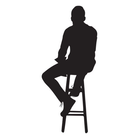 Man Sitting On High Chair Silhouette Transparent Png And Svg Vector File