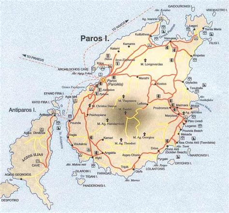 Map Of Paros Island Greece