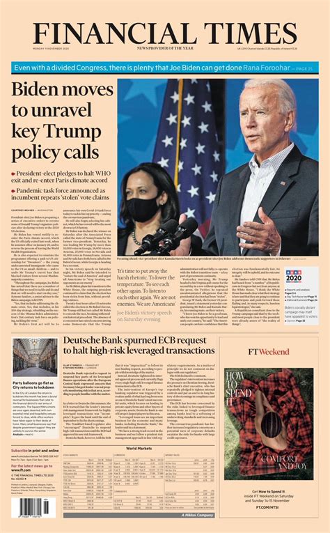 If you want to bypass financial times articles then the best way to use an extension called bypass paywall chrome extension. Financial Times Front Page 9th of November 2020 - Tomorrow ...