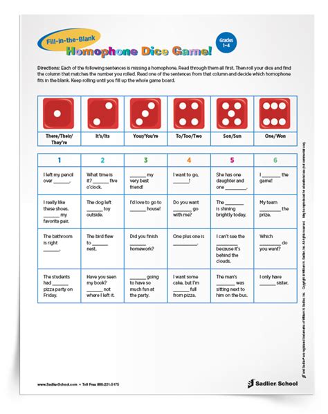 Homophone Games Activities And Exercises For Students In Grades 18