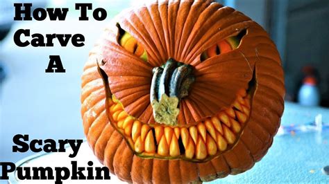 How To Carve A Simple Yet Scary Pumpkin Face Scary Pumpkin Scary