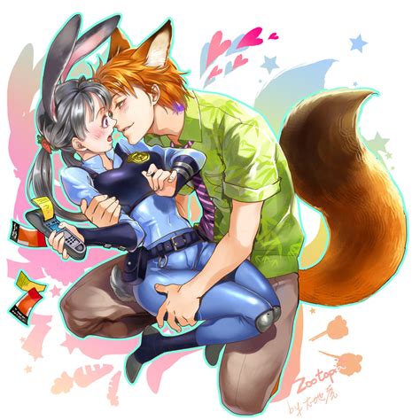 Judy Hopps And Nick Wilde Disney And 1 More Drawn By
