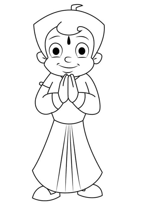 Chota Bheem And Krishna Colouring Pages Chota Bheem Coloring Pages