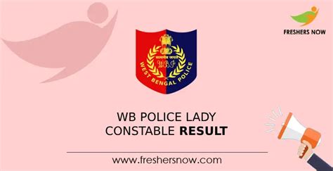 WB Police Lady Constable Final Exam Result 2024 Merit List