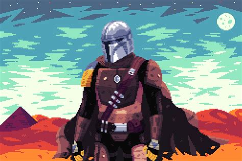 The Mandalorian Pixel Art Digital Art Star Wars Tv Series Hd Wallpaper